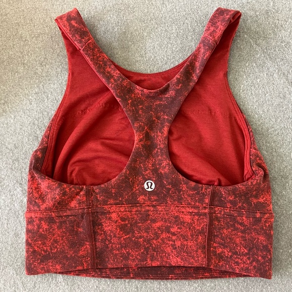 LULULEMON Sz 4 Wunder Train Long Line Med Support Sports Bra Yoga Athleisure $68 - Picture 8 of 12